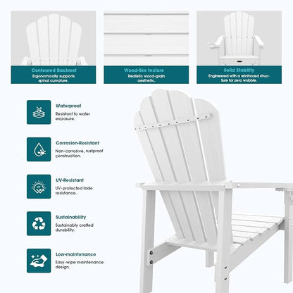 THOEOE Stackable Adirondack Chair Set of 6, Fire Pit Chairs, Space Saving - Image 6