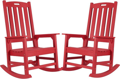 Outdoor Rocking Chairs Set of 2, Oversized Porch Rocker | Weather Resistant by PsilvamGardenFurniture