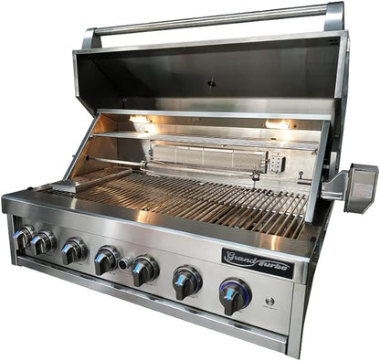 Barbeques Galore Grand Turbo 40-inch 6-Burner Built-in BBQ Gas Grill - Natural Gas