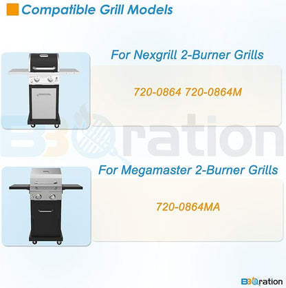 Replacement Parts Kit for Nexgrill 2-Burner 720-0864 720-0864M, Replacement Parts Kit for Megamaster 720-0864MA Grill Grate Kit for Nexgrill Replacement Parts