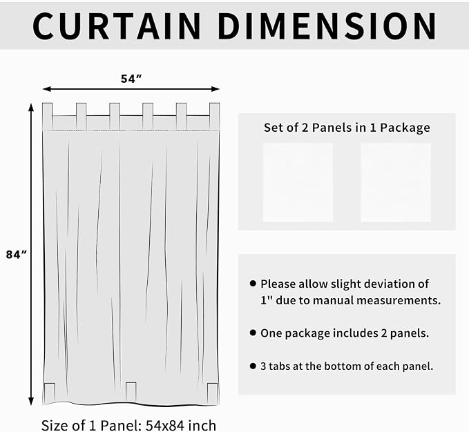 Easy-Going Outdoor Patio Curtains 2 Panels, 54x84 inch, Porch and Pergola - Image 6