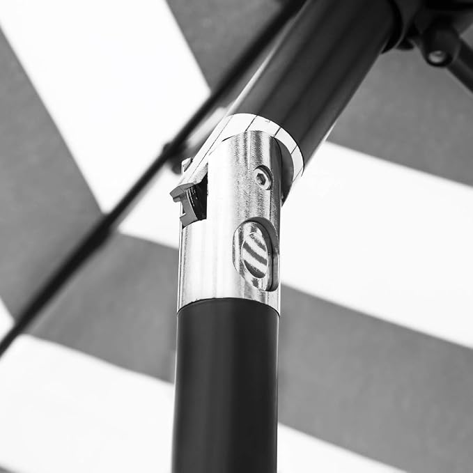 Sunnyglade 9' Patio Umbrella Black and White Outdoor Table Umbrella 8 Ribs | - Image 4