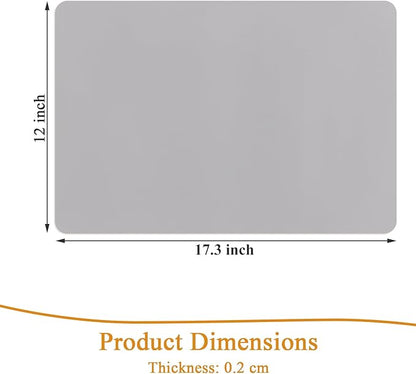 SHACOS Placemats Set of 6 Faux Leather Waterproof Leakproof Wipeable PU Non-Slip Vinyl Place Mats Heat Resistant Table Mats for Kitchen Dining Table Indoor Outdoor, Grey