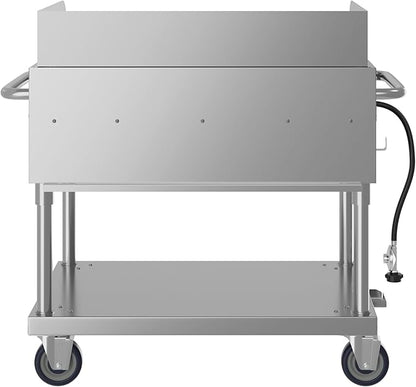 36 in. Commercial Outdoor Propane Grill with Griddle in Stainless-Steel, ETL Listed (CGKIT3-36G)