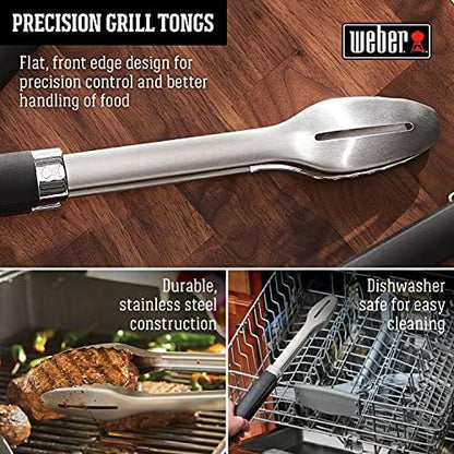 Weber Precision Grill Tongs, 18-Inch Stainless Steel – Non‑Slip Handle - Image 5