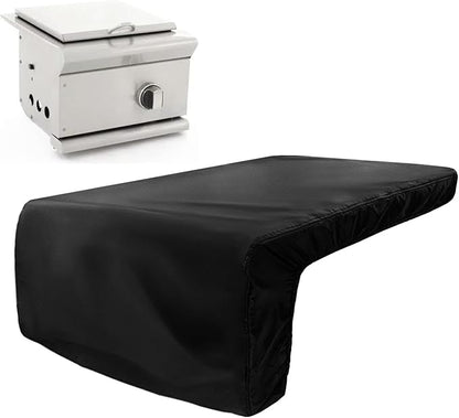 Burner Cover for 14 inch DCS Single Side Burner Built-in Natural Gas Griddle,Heavy Duty 600D Waterproof Burner Cover with Plush Lining,Suitable 18''L x 15''W x 12''H,Black