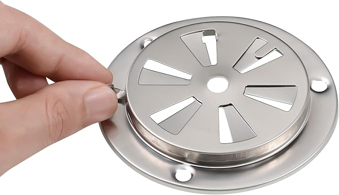BBQ Smoker Air Vent Set, 2 Pieces Stainless Steel Grill Damper for Increased Airflow, Replacement Parts for Grill, Stove and Smoker (2)