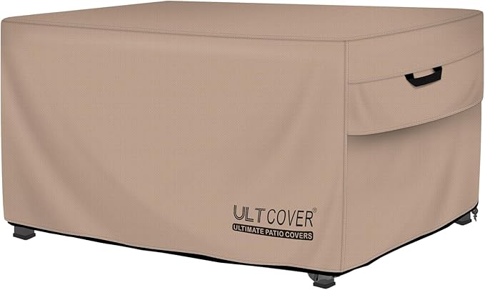 ULTCOVER Rectangular Gas Fire Pit Table Cover 48x28 inch Waterproof Heavy Duty Firepit Cover