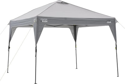 CORE 10 FT x 10 FT Instant Pop Up Canopy Tent | Portable Straight Leg Outdoor Gazebo Shelter with Wheeled Carry Bag | Perfect for Camping, Beach, Picnic, Backyards, BBQ, Tailgate, Patio and Party