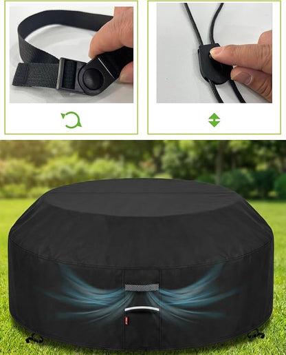 Deosk 94 Inch Outdoor Picnic Table Cover Waterproof Patio Table Covers for 6/8 Seat Octagon Picnic Table & Chair (Black)