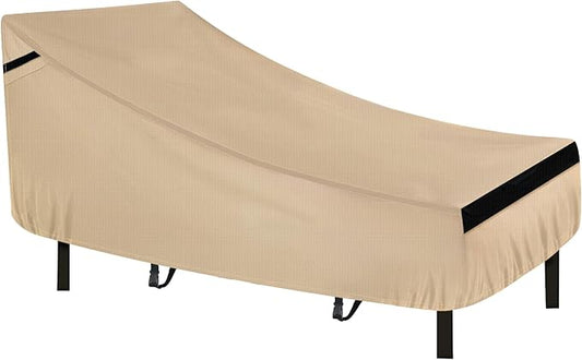 NEVERLAND Waterproof Patio Lounge Chair Cover, Outdoor Chaise Lounge Covers with Heavy Duty Material, 420D Waterproof Outdoor Chairs Cover 80L x 32W x 25H inch Golden