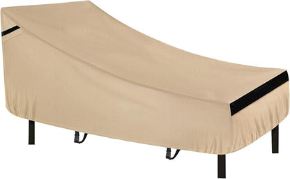 NEVERLAND Waterproof Patio Lounge Chair Cover, Outdoor Chaise Lounge Covers with Heavy Duty Material, 420D Waterproof Outdoor Chairs Cover 78L x 34W x 32H inch Golden