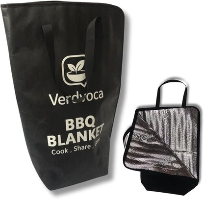 16L Black Collapsible BBQ Prep Tub with Locking Lids & 21 Inch Tyvek Black BBQ Blanket for Resting Meat