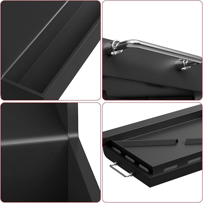17" x 13" Universal Nonstick Griddle for Gas Grill, Carbon Steel Griddle Plate for BBQ Gas/Charcoal/Gas Stove, Flat Top Plate Grill with Removable Handles for Weber, Charbroil Grills