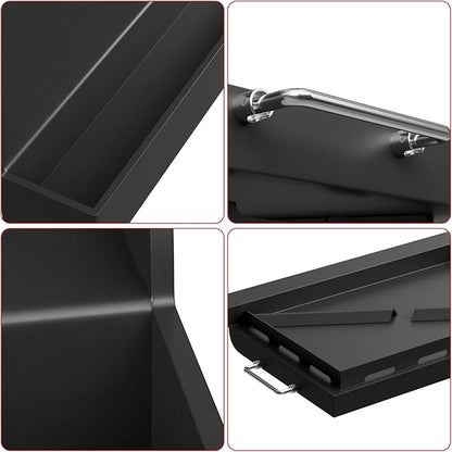 17" x 13" Universal Nonstick Griddle for Gas Grill, Carbon Steel Griddle Plate for BBQ Gas/Charcoal/Gas Stove, Flat Top Plate Grill with Removable Handles for Weber, Charbroil Grills