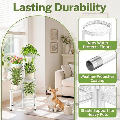 iDavosic.ly Plant Stand Indoor Outdoor, 5 Tier Iron Corner Shelf, Folding Multi - Image 5