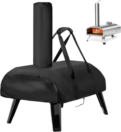 Pizza Oven Cover, for Aidpiza 12" Wood Fired Pizza Ovens for Polarco Forgeco Gas Pizza Grill, Heavy Duty Outdoor Accessories Portable, Waterproof Carry Cover