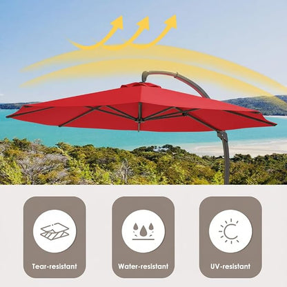 ENSTVER 11FT All Aluminum Cantilever Patio Umbrella - Image 7