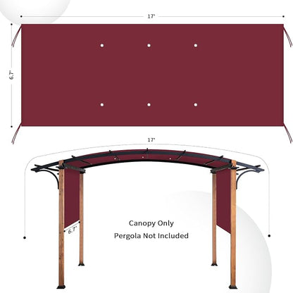 17x6.8 Ft Universal Pergola Replacement Canopy, Outdoor Canopy Shade Cover | - Image 2