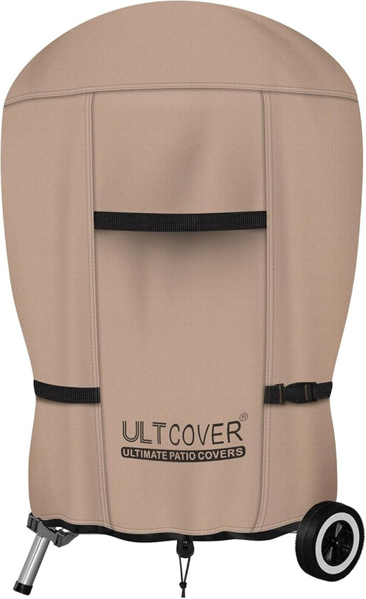 ULTCOVER Outdoor Waterproof Charcoal Kettle Grill Cover for Most 18 inch Round Smoker Size Up to 23” Dia x 32” H