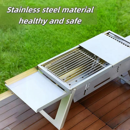 Small Protable Charcoal Grill Outdoor: BBQ MINI Foldable Carbon Griller for camping (2 pack)