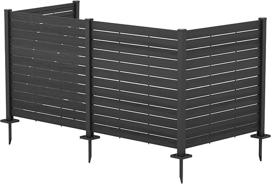 Kozyard 50" W x 48" H Outdoor Privacy Screens Aluminum Post, Air Conditioner Fence Panels, Pool Equipment Enclosure, Trash Can Screens Fence Kit for Outside Backyard Patio 4Panels