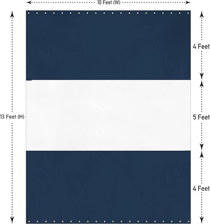 Covers & all Outdoor Clear Panel Curtain, 12 oz Vinyl Outdor Curtains for Patio, Waterproof & Weather Resistant Tarp with Brass Grommets for Pergola, Porch, Gazebos, Balcony (13' H X10' W feet, Blue)