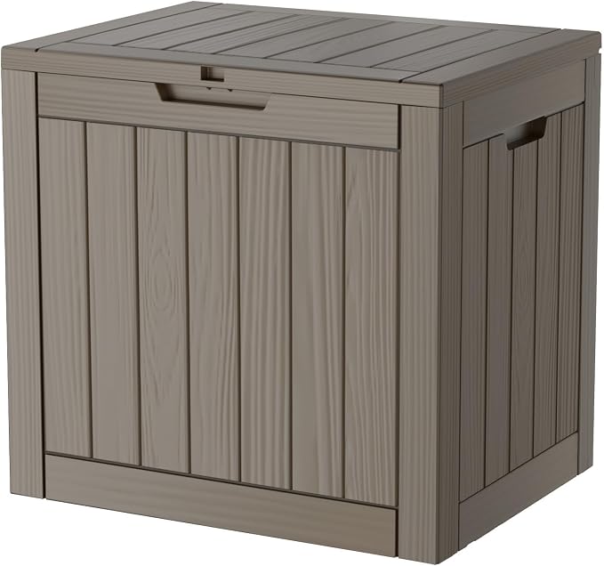 Outdoor Storage Box, 35 Gallon Waterproof Deck Box, Quick Snap-Lock Resin by GraceYourYard