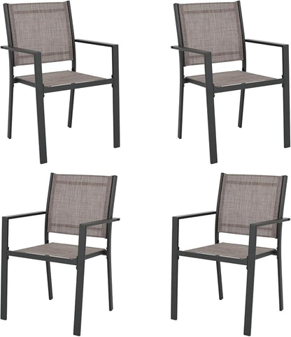 Patio Dining Chairs, All-Weather Textilene Outdoor Dining Chair Set of 4 by Olaterior