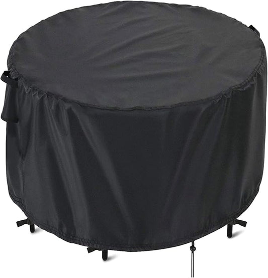 Kingling Patio Furniture Covers Waterproof, Round Patio Table Cover 48 inch Heavy Duty Outdoor Table Cover for Dining & Coffee Table Chair Set, Small Firepit Table All Weather Resistant-48''D x27''H