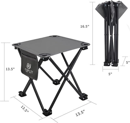 Opliy Camping Stool 2 Pack,13.5 Inch Portable Folding Stool for Outdoor Gardening and Beach Hiking Fishing,Foot Stool with Carry Bag (Gray)