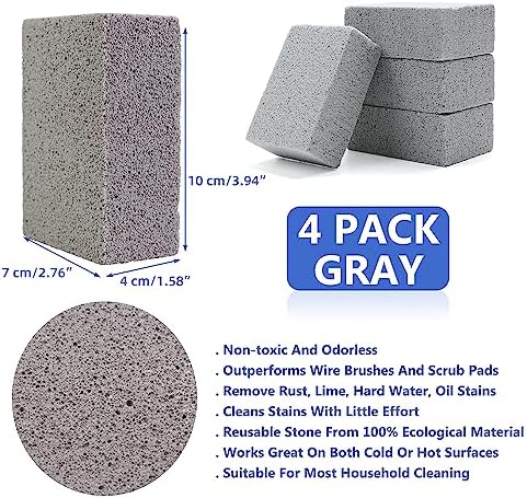 Magic Blackstone Griddle Scraper，4 Pack Gray Stone Cleaning Block Clean Brick - Image 6