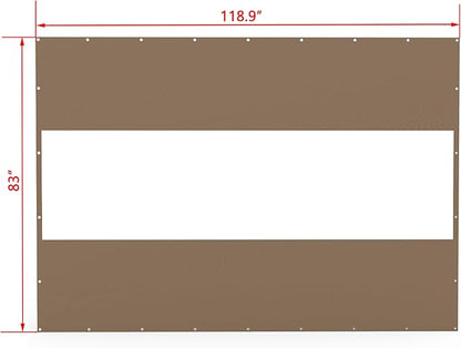 Domi Heavy Duty Outdoor Clear Panel Curtain, 18 oz Waterproof PVC Polyester Curtain, Weather Resistant & Tearproof for Patios, Gazebos, Pergolas, Privacy Screen (7'H x 10'W, Brown)