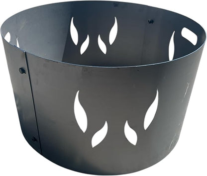 Fire Pit Spark Screen 39" – 2-Piece Heavy Duty Steel Mesh Cover with Handle – Rust Patina Finish – Outdoor Fire Bowl Spark Guard for Patio & Backyard Safety (39" Flame Guard)