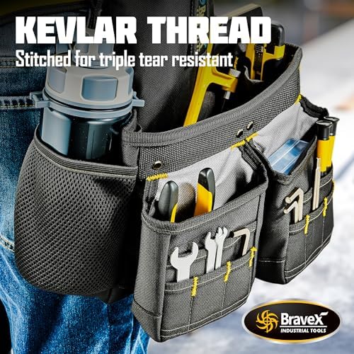 Bravex Tool Belt Suspenders, Tool Vest Pro Ultra 20 Bags H-Style Toolbelt 5 - Image 3