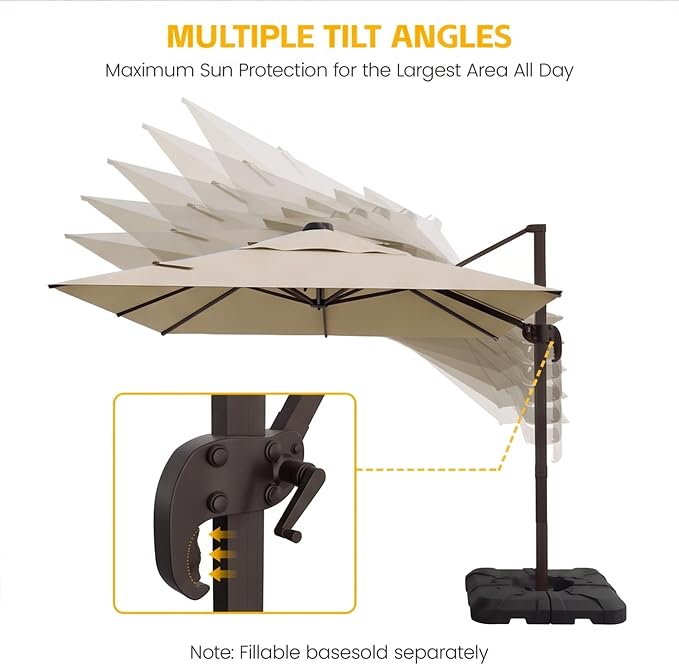 9x12 FT Patio Cantilever Umbrella - Image 4