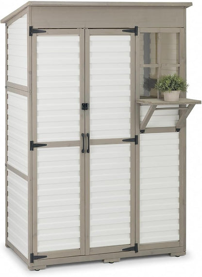 Large Outdoor Storage Cabinet, Weatherproof Garden Shed by PETSCOSSET