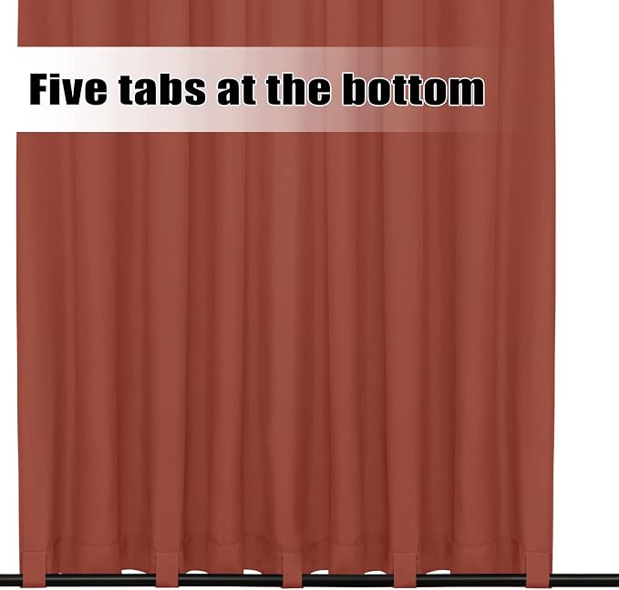 Easy-Going Outdoor Curtains for Patio 1 Panel, 110x96 inch, Terra Red | - Image 4