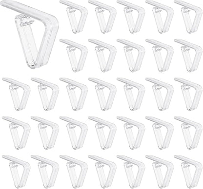 uxcell 32 Pack Plastic Tablecloth Clips, Table Cloth Cover Clamps Windproof Holder Clips 2.17" x 1.69" for Home Party Picnic Wedding Camping Dining Tables, Clear