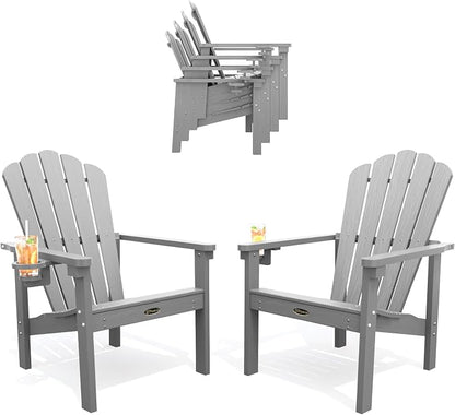THOEOE Stackable Adirondack Chair Set of 2, HDPE All-Weather Fire Pit Chair | by THOEOE