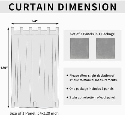 Easy-Going Outdoor Patio Curtains 2 Panels, 54x120 inch, Light Grey | Privacy - Image 6