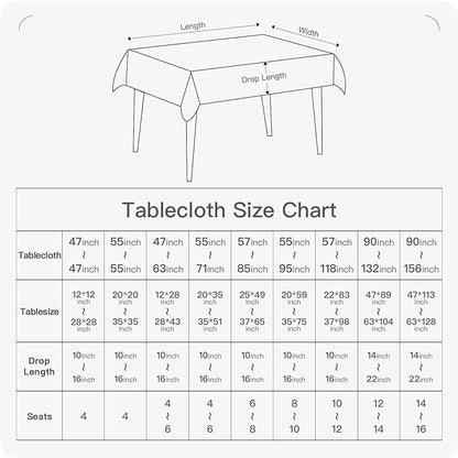 BALCONY & FALCON Rectangle Tablecloth Washable Wrinkle Resistant and Water Proof Table Cloth Decorative Linen Fabric Tablecloths for Dining Parties Kitchen Wedding and Outdoor Use (Navy Blue, 55x95)