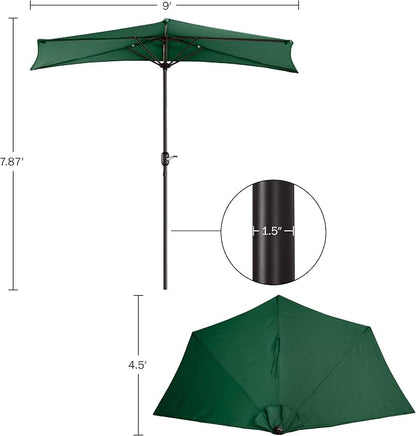 Half Patio Umbrella - 9ft Outdoor Patio Canopy - Condo - Image 2