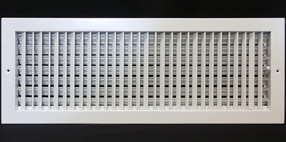 HVAC Premium 24"w X 8"h Adjustable AIR Supply Diffuser - HVAC Vent Cover Sidewall or Ceiling - Grille Register - High Airflow - White [Outer Dimensions: 25.75"w X 9.75"h]