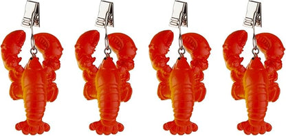 TwoFish Home Set of 4 Lobster Resin Tablecloth Weights Clips Lobster Handicraft Tablecloth Clamps Pack of 4