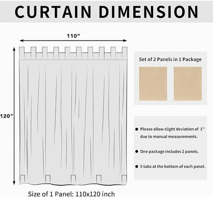 Easy-Going Outdoor Patio Curtains 2 Panels, 110x120 inch, Porch and Pergola - Image 6