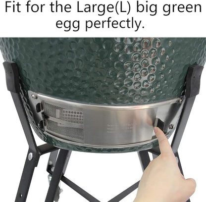 Upgrade Slid Out Ash Drawer for Big Green Egg Accessories Ash Tool, Ash Drawer for Large Big Green Egg Only, Green Egg Replacement Parts Ash Clean Tool, Stainless Steel(New version)