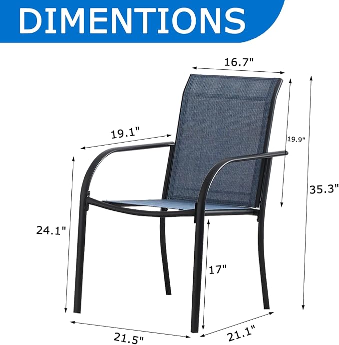Outdoor Dining Chairs Set of 4, Stackable Patio Chairs - Image 2