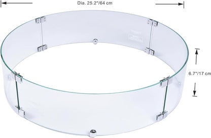 All Fire Table Pit Wind Screens and Stainless Steel Buner Lid from ELEMENTI | ELEMENTI Plus and MODENO (Wind Screens, Round 25.4" WS - 022)