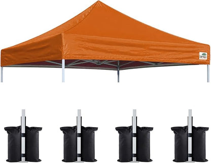 Eurmax USA New 10x10 Pop Up Canopy Replacement Canopy Tent Top Cover, Instant Canopy Top Cover ONLY, Choose 30 Colors,Bonus 4PC Pack Weight Bag (Pumpkin Yellow)